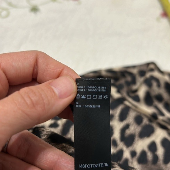 Dorina Dolores leopard print floral trim kimono robe Large Pink Brown No belt - Picture 12 of 12